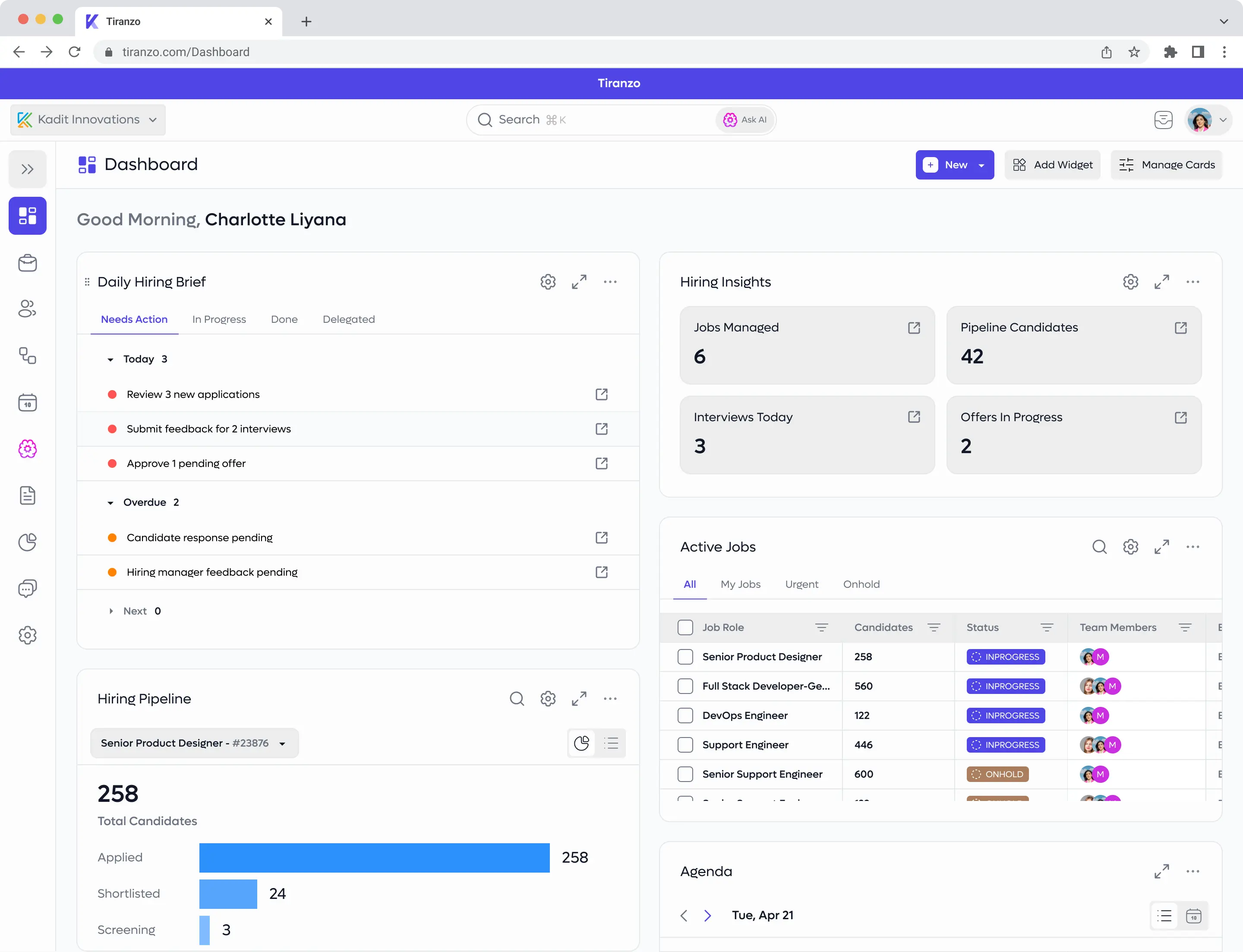 Hiring, finally simplified UI preview